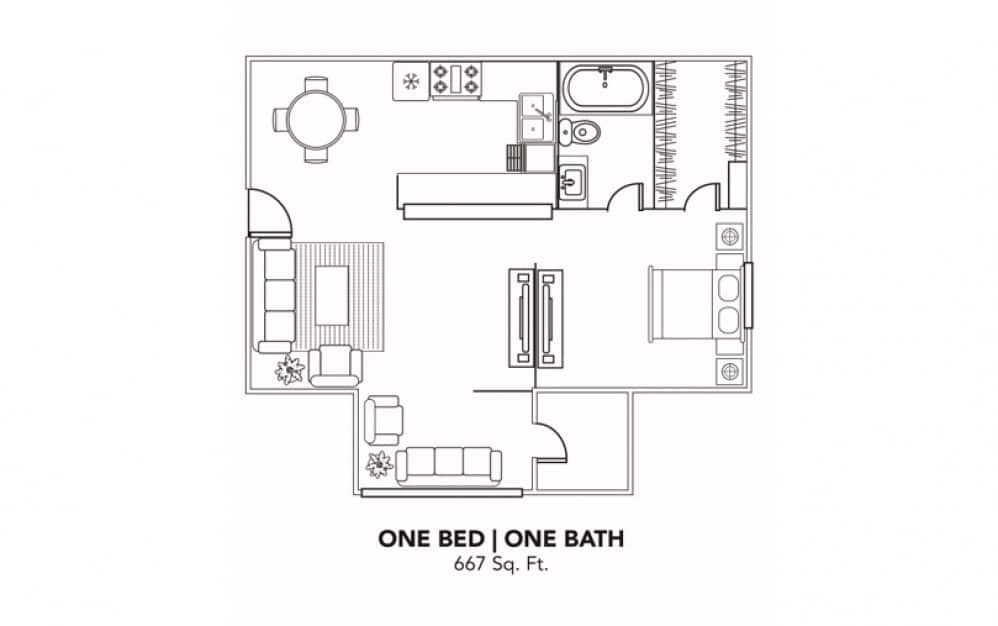 1 Bedroom Floor plan