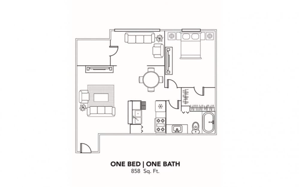 1 Bedroom Floor plan